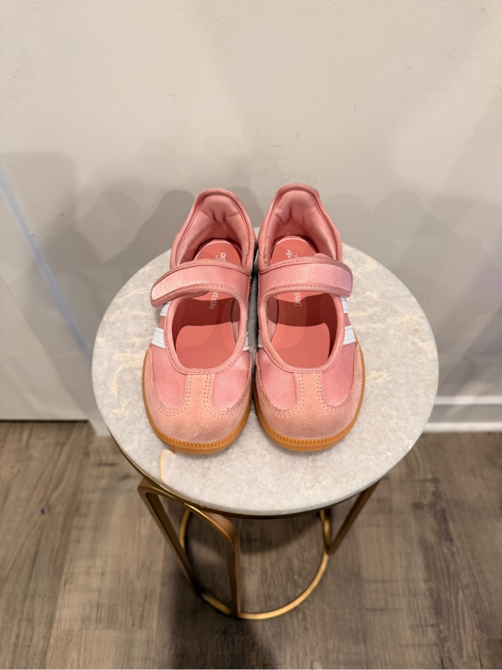 Adidas Pink Kids Mary Jane Sneakers with Velcro Strap